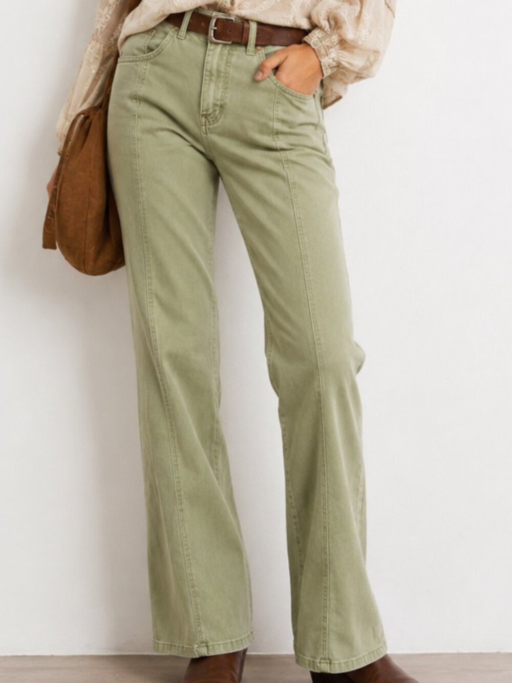 Judy Blue Greenwich stretch High Rise Front green Seam Straight Womens Size 9/29